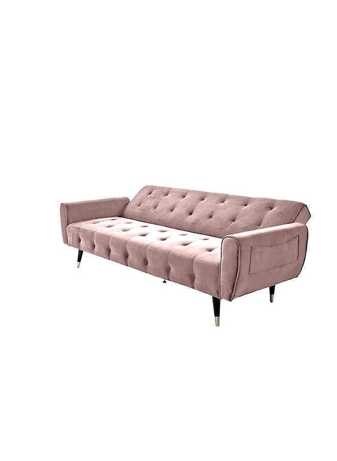 In-House - Montella | 3-Seater Sofabed 2 In 1 Upholstered In Velvet 36x179106 cm- Light Pink - Image 1