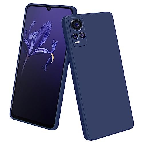 LIRAMARK Silicone Soft Back Cover Case for Vivo V20 / V21E / Y73 (Silicone Blue) - Image 1
