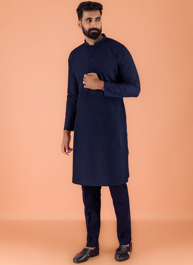 KISAH كيساه كورتا مستقيم بياقة ماندارين مع بنطال وسترة نهرو - Image 4