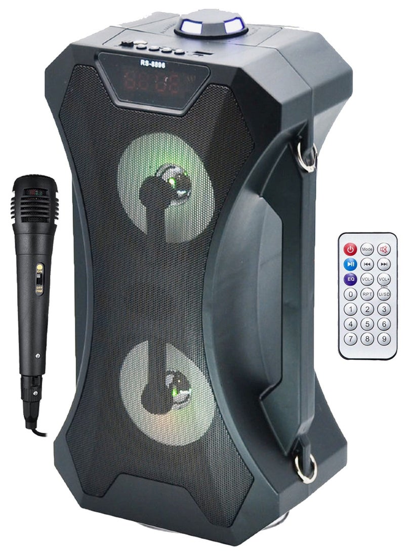 مايكروبلس مكبر صوت ستيريو احترافي بخاصية بلوتوث و LED مع ميكروفون و جهاز تحكم - Image 1
