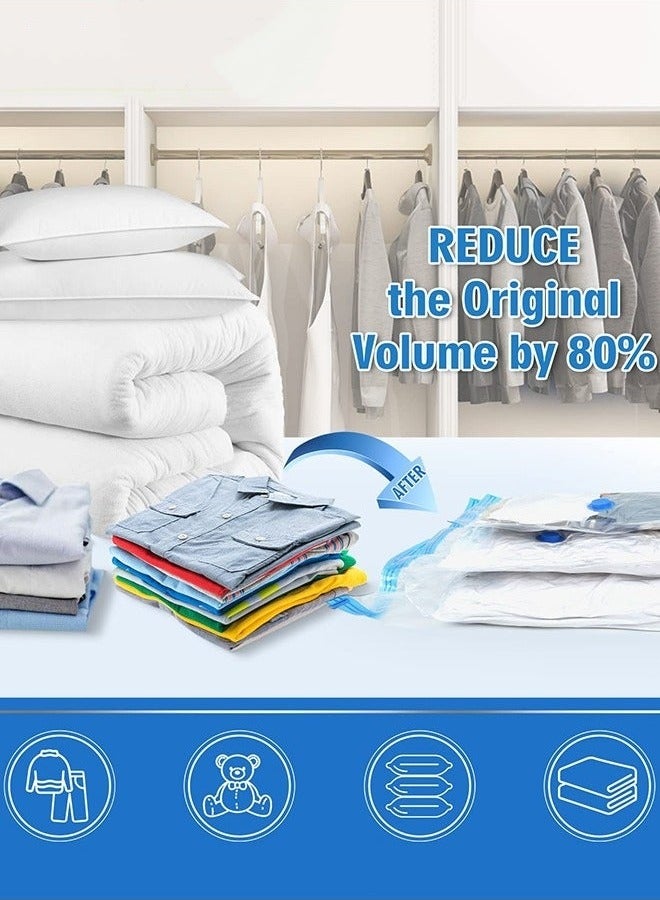 MIXDE 13 Pack Vacuum Storage Bags Space Saver Bags Includ 2 Large/5 Medium/5 Small/1 Hand Pump Compression for Comforters and Blankets Sealer Clothes Storage Hand Pump Included - Image 2