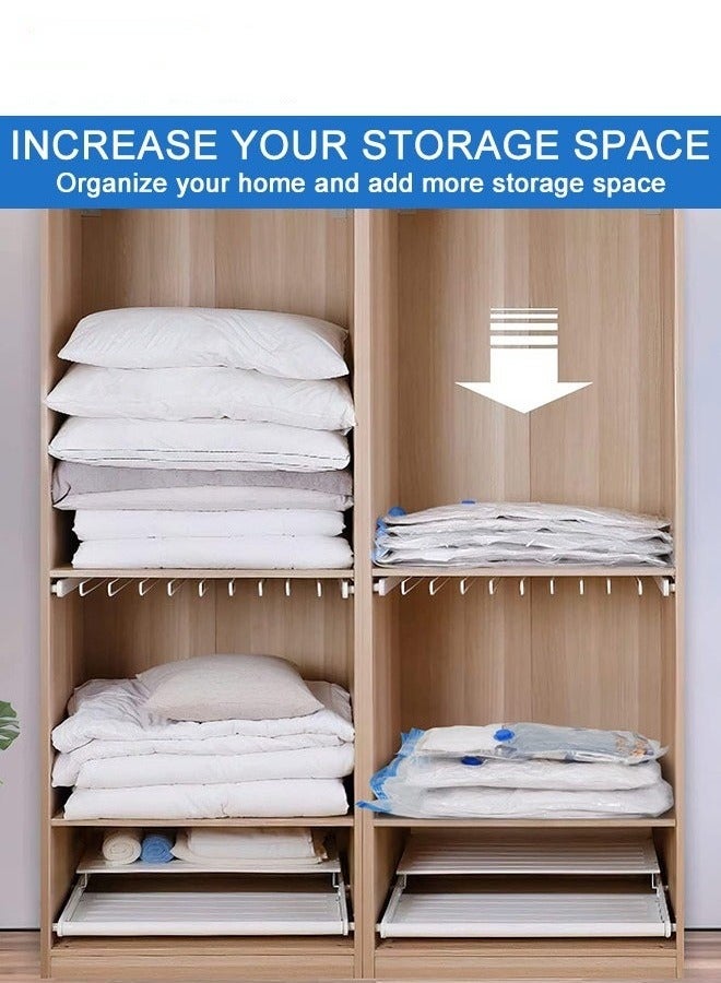 MIXDE 13 Pack Vacuum Storage Bags Space Saver Bags Includ 2 Large/5 Medium/5 Small/1 Hand Pump Compression for Comforters and Blankets Sealer Clothes Storage Hand Pump Included - Image 3