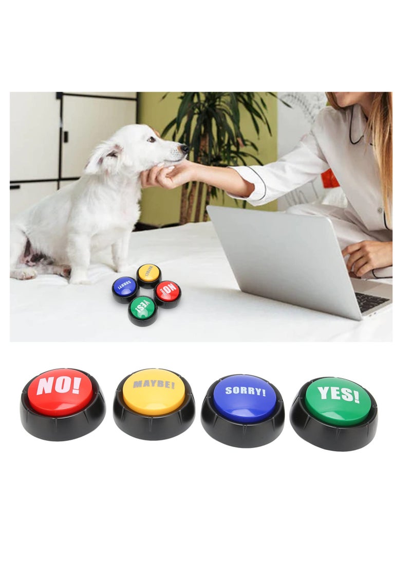KASTWAVE - 4Pcs Dog Communication Buttons, Pet Training Buzzer, with Yes/No/Sorry/Maybe 4 Sound Effects, Cats Talking Buttons, Interactive Toys, Language Educational - Image 1