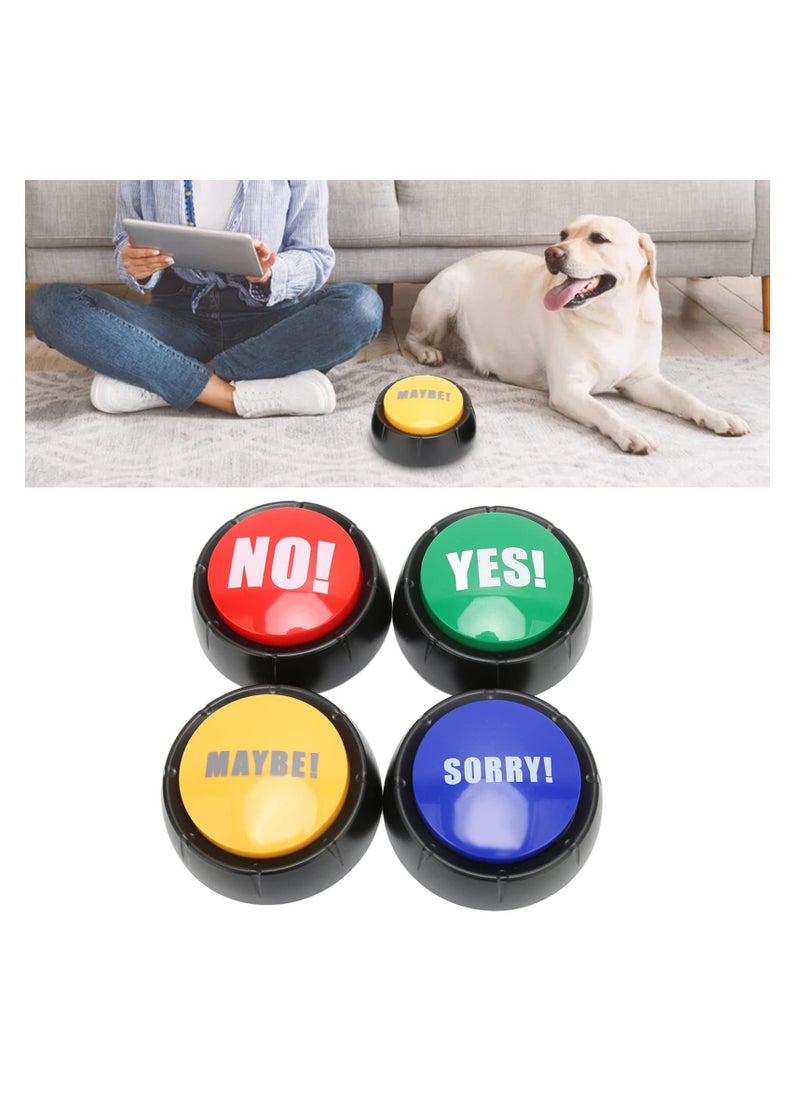 KASTWAVE - 4Pcs Dog Communication Buttons, Pet Training Buzzer, with Yes/No/Sorry/Maybe 4 Sound Effects, Cats Talking Buttons, Interactive Toys, Language Educational - Image 1