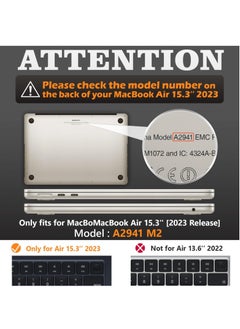 Y&D For 2023 MacBook Air 15 inch Case, Heavy Duty Shockproof Protective Hard Shell with Folding Stand, Suitable for 15”A2941 M2 Chip (Black)  - Image 2