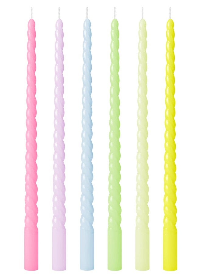 EDCYF 12 inch Colored Tall Taper Candles Sticks 6PCS Unscented Smokeless Long Tall Spiral Candle for Christmas Wedding Party Home Decor Dinner - Image 1