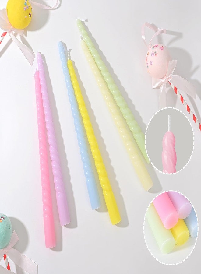 EDCYF 12 inch Colored Tall Taper Candles Sticks 6PCS Unscented Smokeless Long Tall Spiral Candle for Christmas Wedding Party Home Decor Dinner - Image 2