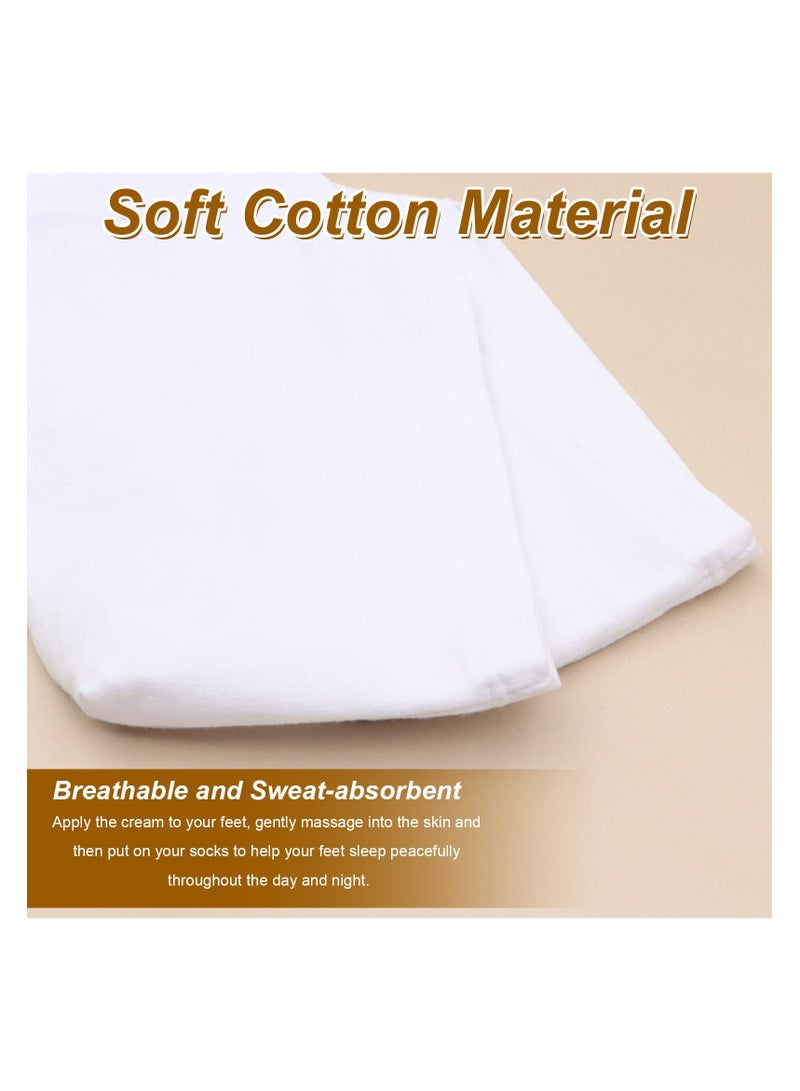 KHAJUL 4 Pairs Moisturizing Socks Overnight, Spa Socks for Dry Fee, Cotton Moisture Enhancing Socks, Thin Foot Spa Socks for Dry Cracked Feet (White)  - Image 5