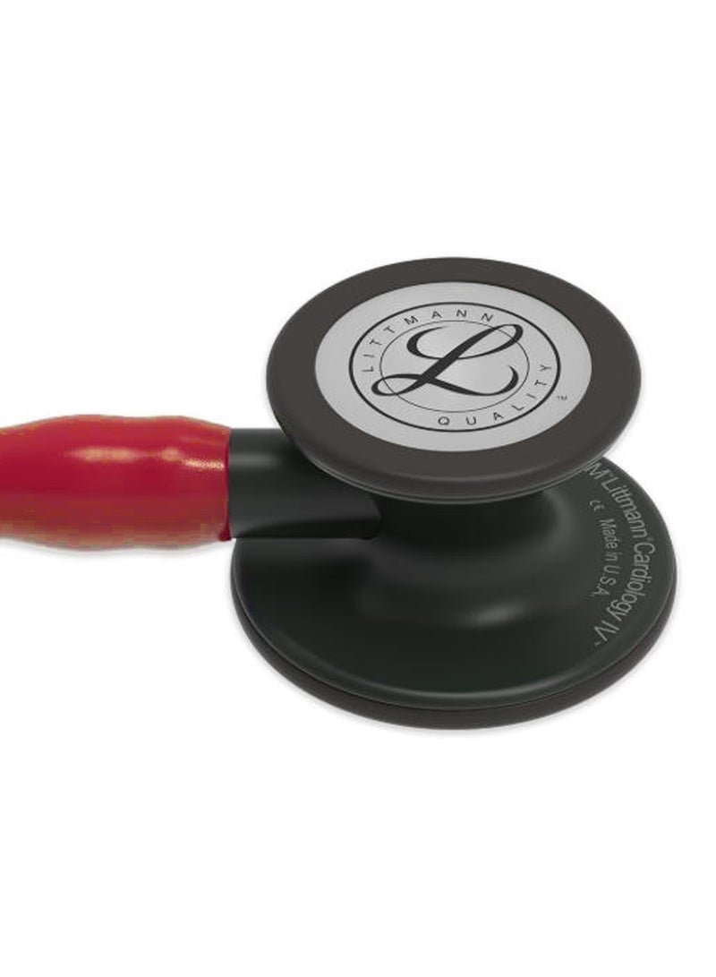 ثري أم ليتمان سماعة طبية من نوع 3M Littmann، مخصصة لأمراض القلب من النوع الرابع، أنبوب أحمر بطول 27 بوصة، رأس سماعة أسود، 6169 - Image 4