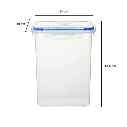 ENTITY Airtight Container Storage Set for Fridge, BPA Free Airtight Plastic Container for Kitchen Storage - 1550ml, Transparent (Pack of 2) - Image 2