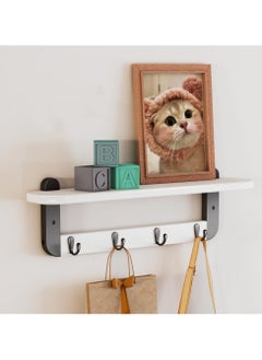 XiuWoo Multifunctional Modern Style Home Wall Mounted Storage Rack Partition With Clothes Hooks Hanger for Clothes Hats Towel Purse Robes, Bathroom Mudroom Bedroom  - Image 1