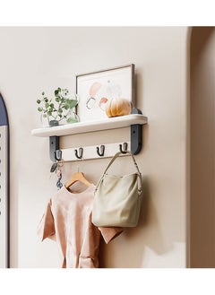 XiuWoo Multifunctional Modern Style Home Wall Mounted Storage Rack Partition With Clothes Hooks Hanger for Clothes Hats Towel Purse Robes, Bathroom Mudroom Bedroom  - Image 4