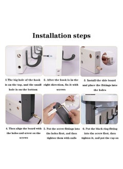 XiuWoo Multifunctional Modern Style Home Wall Mounted Storage Rack Partition With Clothes Hooks Hanger for Clothes Hats Towel Purse Robes, Bathroom Mudroom Bedroom  - Image 3