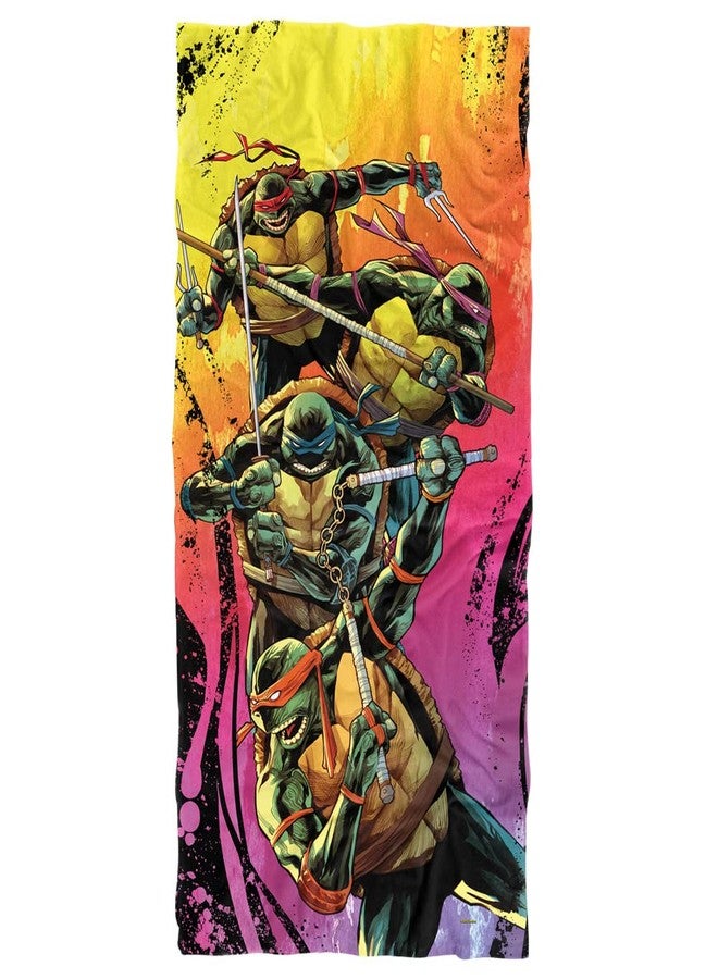 LOGOVISION Teenage Mutant Ninja Turtles TMNT Gradient Group Splash Beach Towel, 30"x60" - Image 1