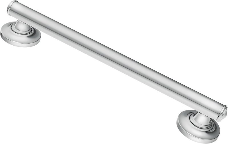 MOEN LR8724D1GCH Home Care 24-Inch Designer Bath Safety Bathroom Grab Bar with Curled Grip, Stainless - Image 1