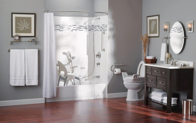 MOEN LR8724D1GCH Home Care 24-Inch Designer Bath Safety Bathroom Grab Bar with Curled Grip, Stainless - Image 4