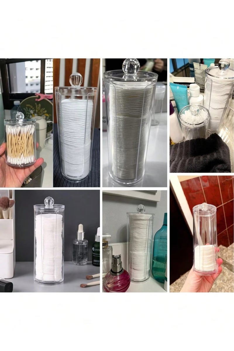 3-Piece Dressing Table Makeup Organizer, Cotton Swab Holder Bathroom Container for Sorting and Storage - Image 5