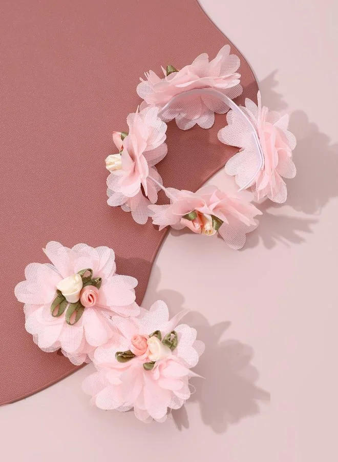 Take Two  Pack of 2 White Floral Hair Tie for Women | Best Price UAE