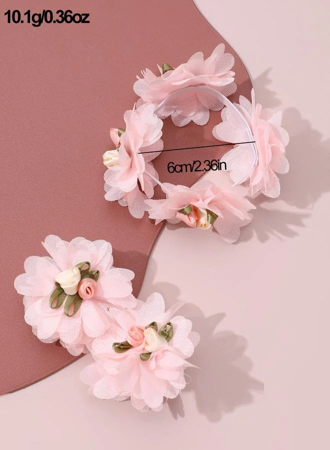 Take Two  Pack of 2 White Floral Hair Tie for Women | Best Price UAE