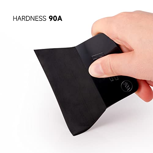 FOSHIO PPF Squeegee Vinyl Wrap Tool, 90A Hardness Anti-Scratch Rubber Scraper Soft TPU Mini Squeegee Window Tint Tool for Paint Protection Film, Squeegee for Window Cleaning (Black) - Image 3