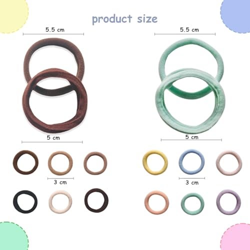 KARP 24Pcs Fabric Hair Rubber Bands for Women Girls - Soft Elastic Hair Ties No Damage, Stretchy Ponytail Holders for Thick & Thin Hair - Multicolor (Hair Rubber Band (K2540)-Style-1) - Image 4