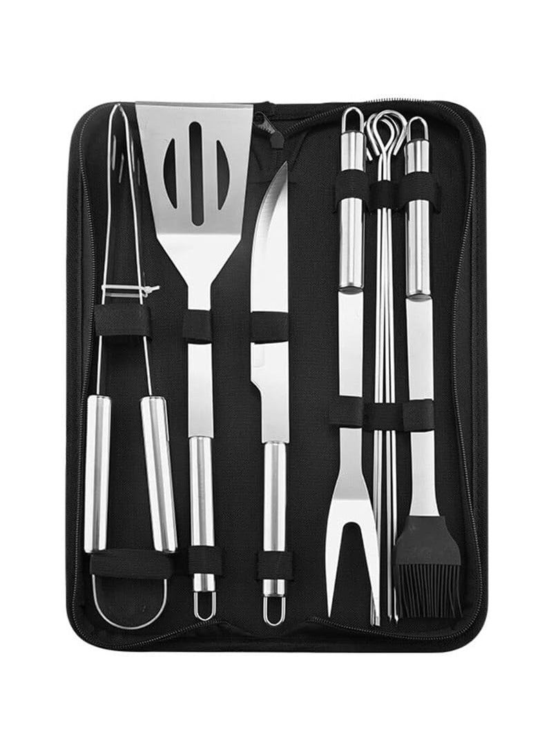 BLOOMING TIME 9 Pcs BBQ Grill Tool Set Stainless Steel Barbecue Accessories Kits with Carry Bag - Image 1