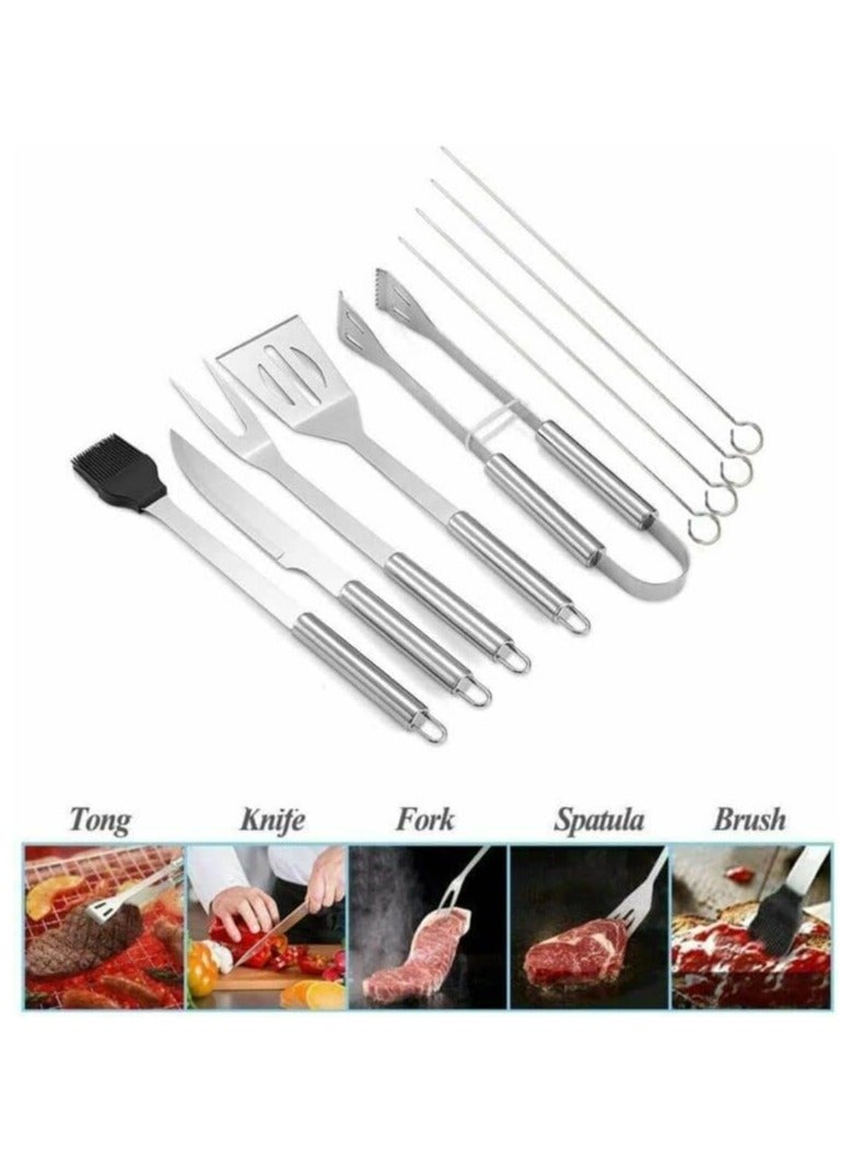 BLOOMING TIME 9 Pcs BBQ Grill Tool Set Stainless Steel Barbecue Accessories Kits with Carry Bag - Image 2