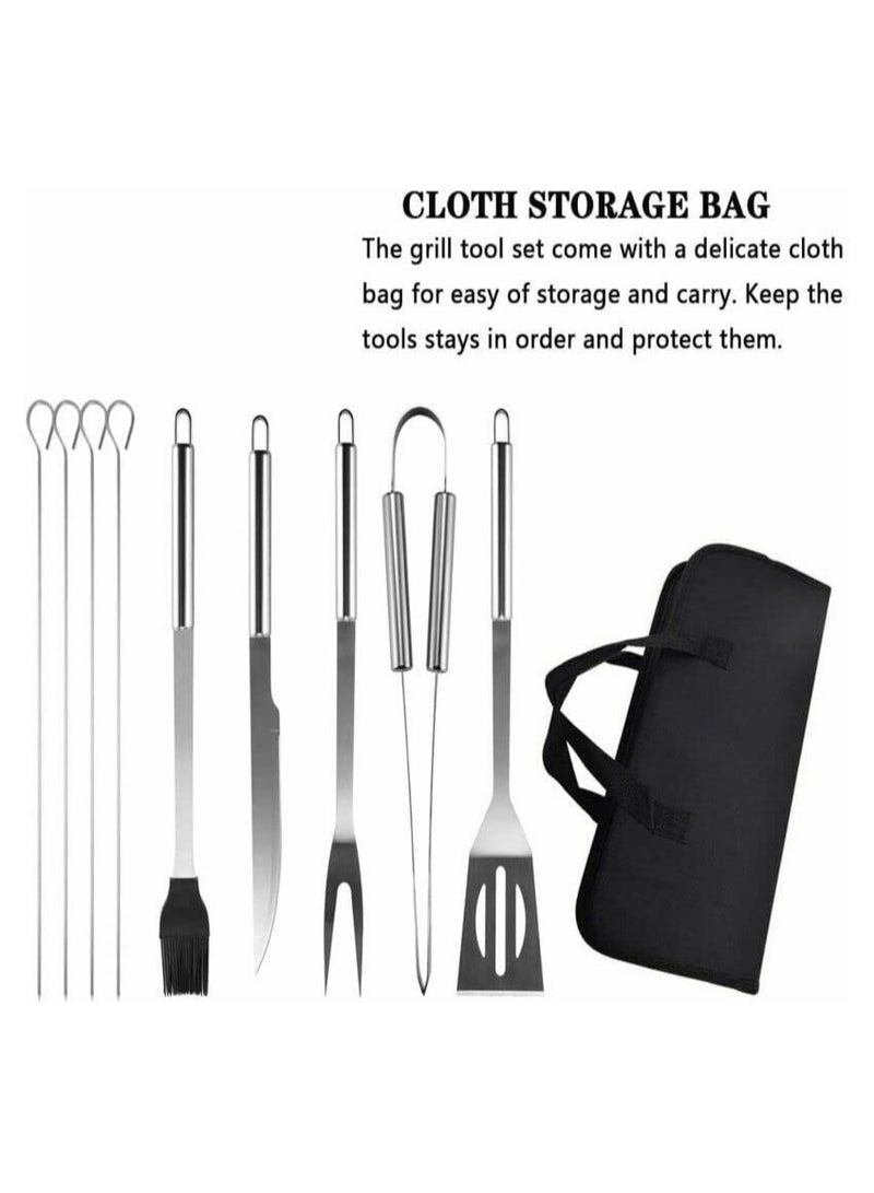 BLOOMING TIME 9 Pcs BBQ Grill Tool Set Stainless Steel Barbecue Accessories Kits with Carry Bag - Image 3