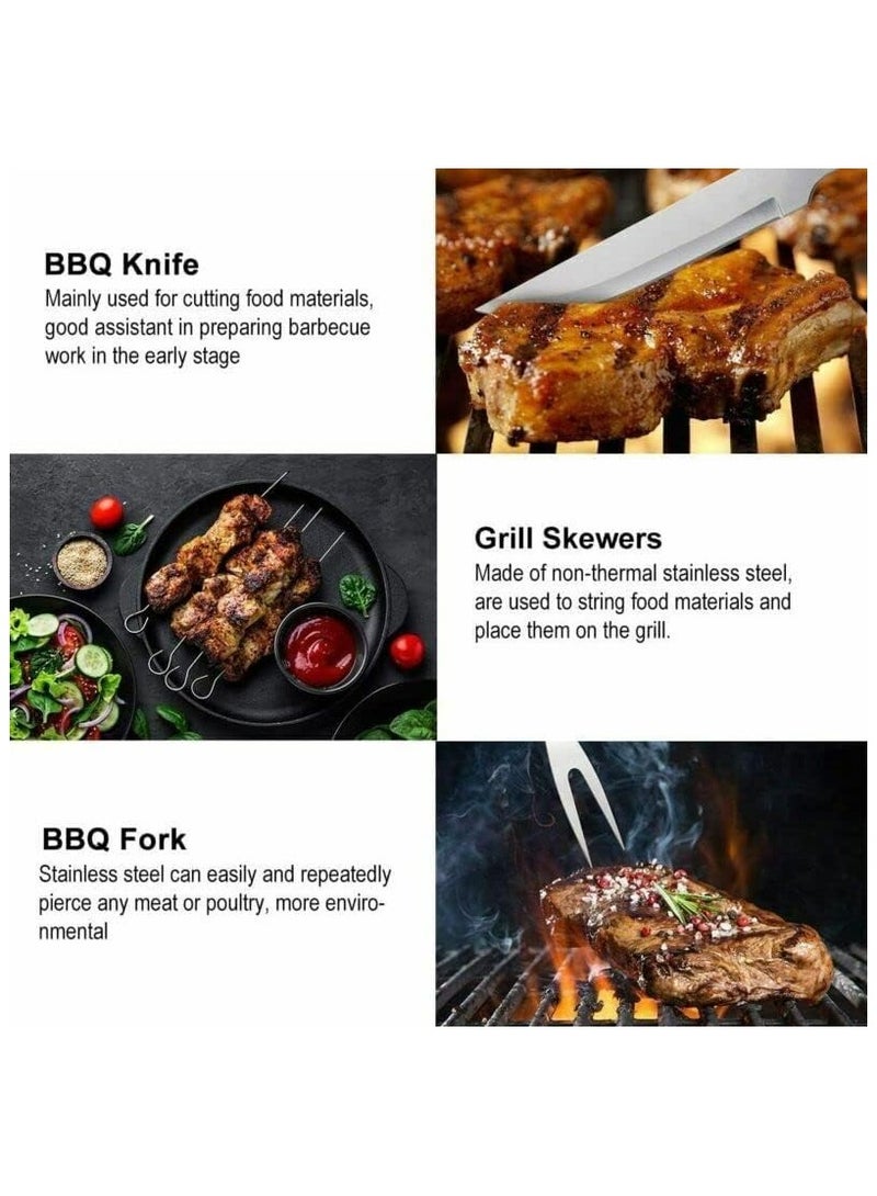 BLOOMING TIME 9 Pcs BBQ Grill Tool Set Stainless Steel Barbecue Accessories Kits with Carry Bag - Image 5