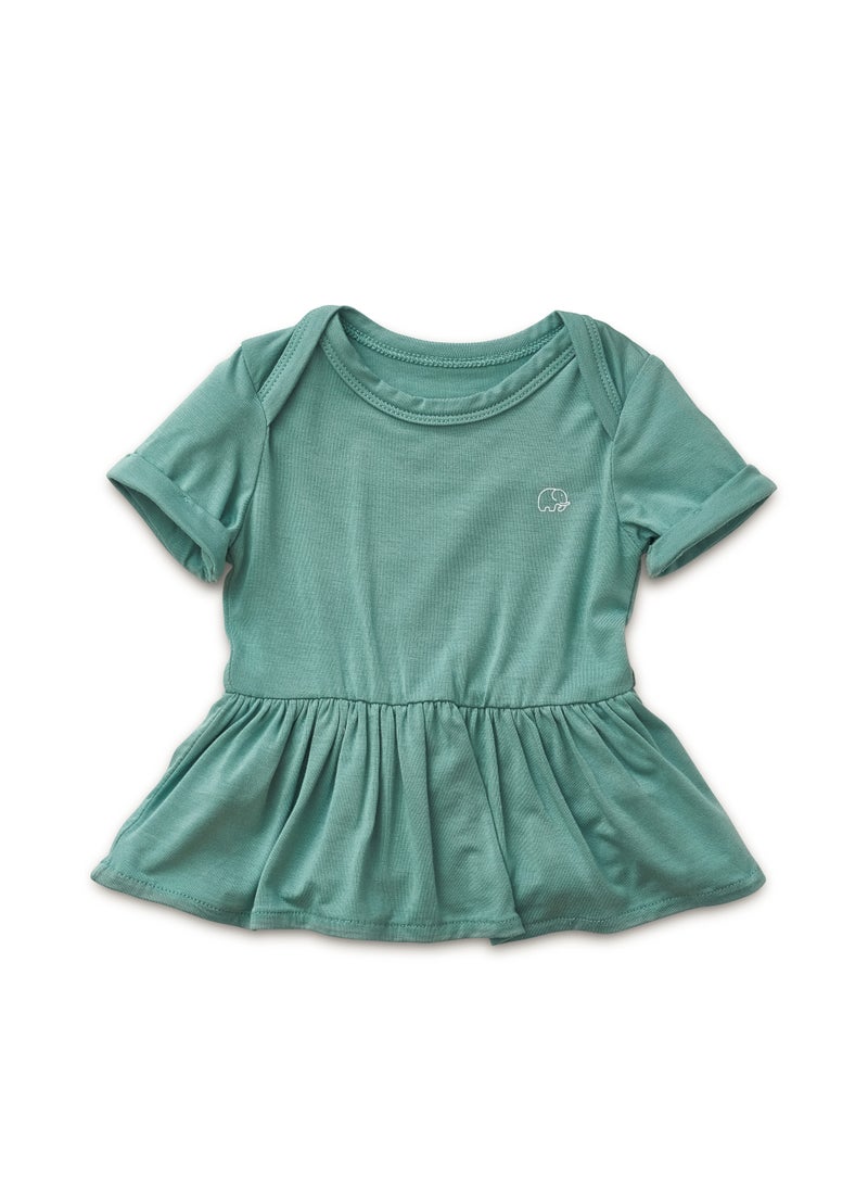 أنفي بيبي Organic Bamboo Spandex Onesie Dress- Soft Sage  - Image 1