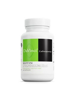 Davinci Labs Biotin Supports Skin & Hair Health Intestinal Flora Function* Dietary Supplement With Vitamin C & Calcium As Ca Carbonate Vegetarian Glutenfree 60 Capsules  - Image 1
