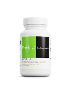 Davinci Labs Biotin Supports Skin & Hair Health Intestinal Flora Function* Dietary Supplement With Vitamin C & Calcium As Ca Carbonate Vegetarian Glutenfree 60 Capsules  - Image 2