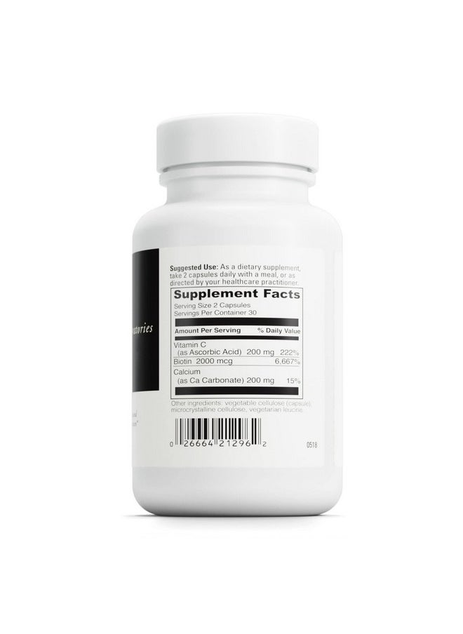 Davinci Labs Biotin Supports Skin & Hair Health Intestinal Flora Function* Dietary Supplement With Vitamin C & Calcium As Ca Carbonate Vegetarian Glutenfree 60 Capsules  - Image 3