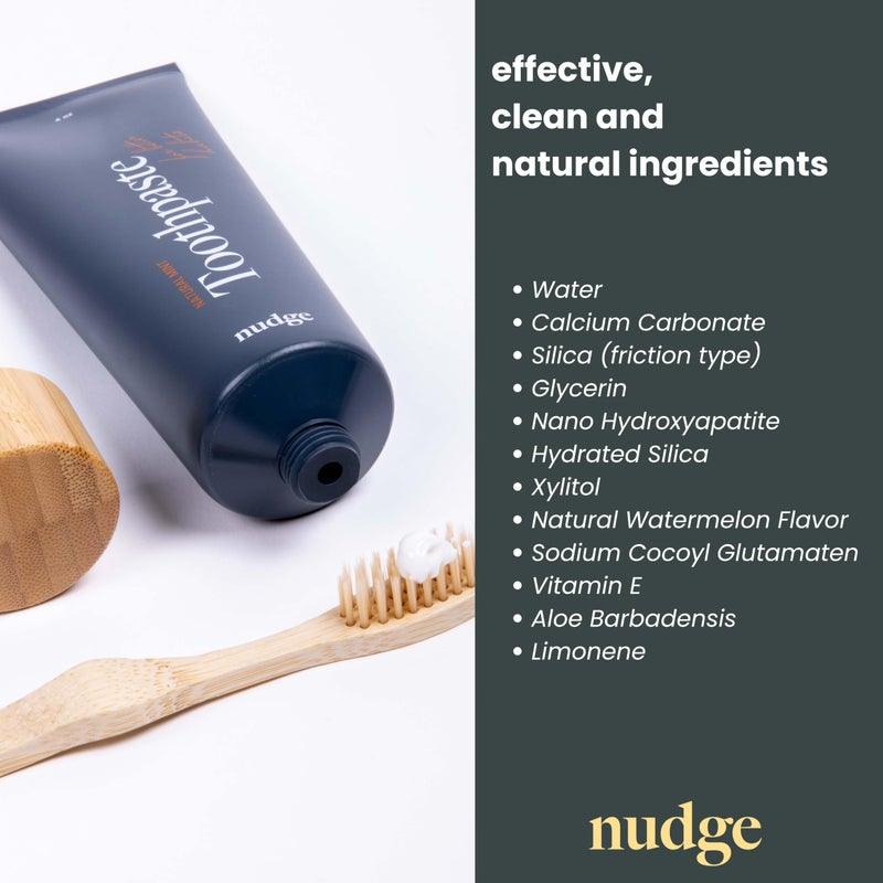 Nudge 10% Nano Hydroxyapatite Toothpaste, Enamel Friendly Advanced Clean, Fluoride Free & SLS Free, Watermelon, 4.5 oz - Image 3