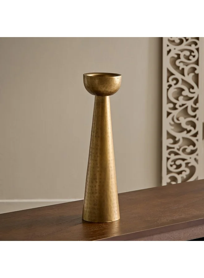 Home Box Arizona Metal Hammered Conical Pillar Candleholder 11 x 11 x 43.5 cm