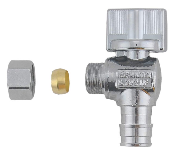 LD Valve- 1/4 Turn Angle PEX A Stop Valve, 1/2-in Exp(F1960) x 3/8-in OD Proprex Angle Shut Off Valve, Quarter Turn Brass Propex Angle Stop Valve - Image 3