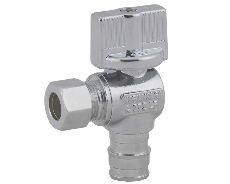 LD Valve- 1/4 Turn Angle PEX A Stop Valve, 1/2-in Exp(F1960) x 3/8-in OD Proprex Angle Shut Off Valve, Quarter Turn Brass Propex Angle Stop Valve - Image 4