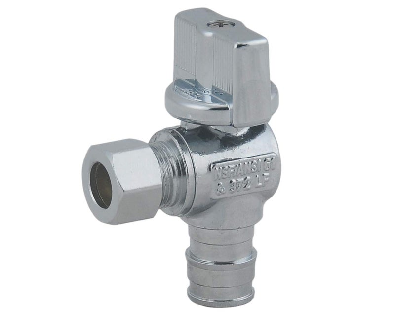 LD Valve- 1/4 Turn Angle PEX A Stop Valve, 1/2-in Exp(F1960) x 3/8-in OD Proprex Angle Shut Off Valve, Quarter Turn Brass Propex Angle Stop Valve - Image 2