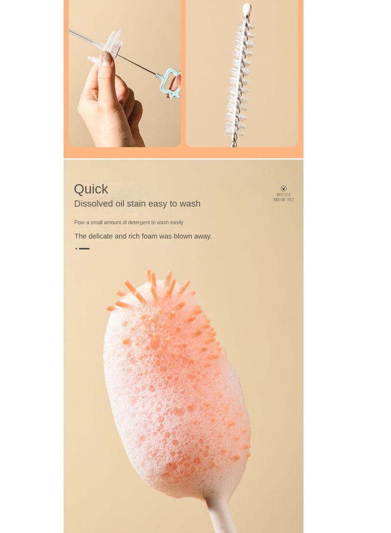 Factory Price مجموعة فرشاة تنظيف زجاجات سيليكون مضادة للبكتيريا - أخضر - Image 5