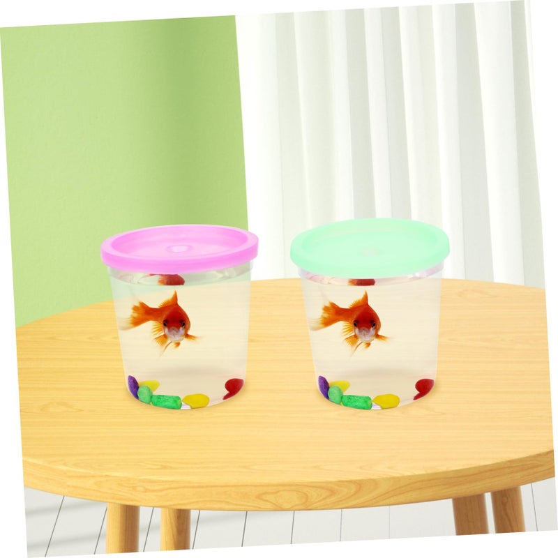 12Pcs Transparent Plastic Jellyfish Betta Fish Breeding And Flower Arrangement Containers Random Colors - Image 3