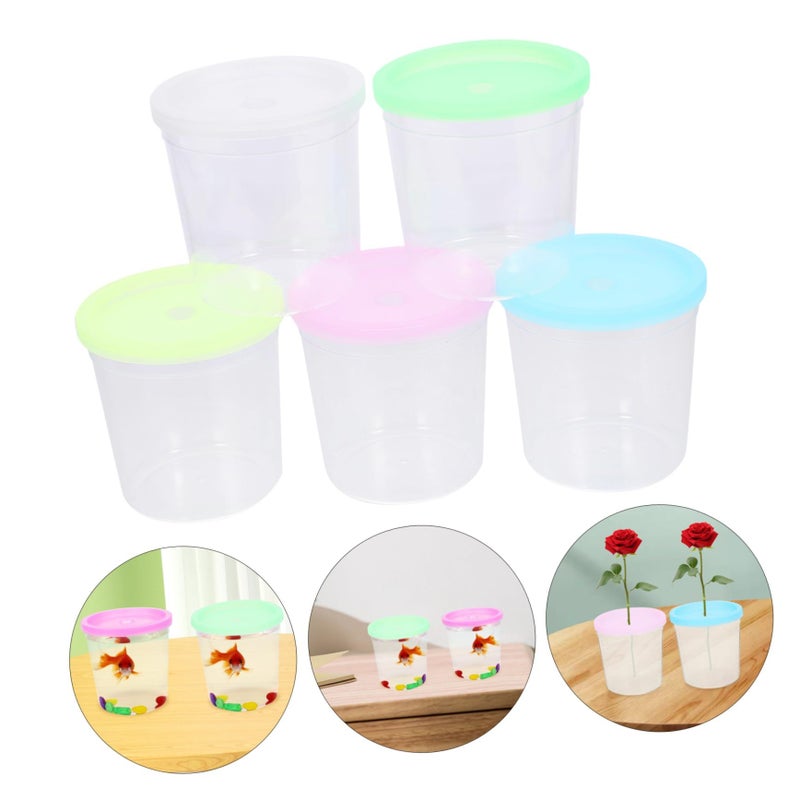 12Pcs Transparent Plastic Jellyfish Betta Fish Breeding And Flower Arrangement Containers Random Colors - Image 4