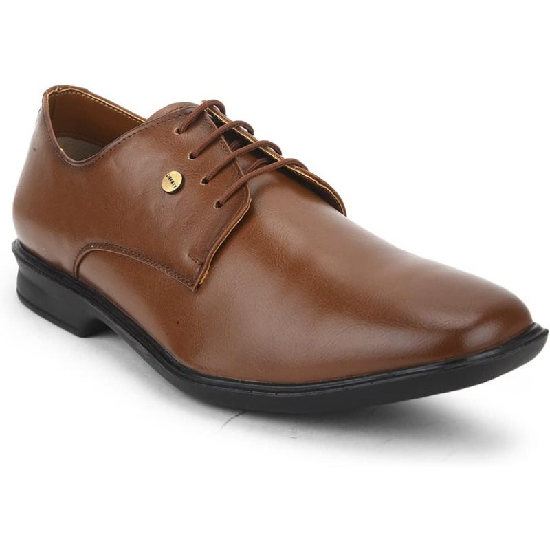 Liberty Fortune LUCIO-201 Lacing Derby Shoes for Men with PU Sole Comfortable Lightweight Cushioned Footbed Durable Trendy Design Padded Foam Insole Formal Footwear - Image 1