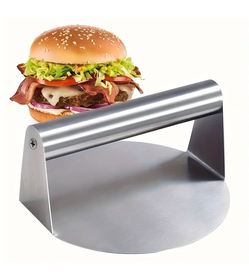 3 Piece Stainless Steel Handle Burger Press Non Stick Design For Uniform Patties Ergonomic Labor Saving Grip For Barbecue Home And Professional Kitchens - Image 4