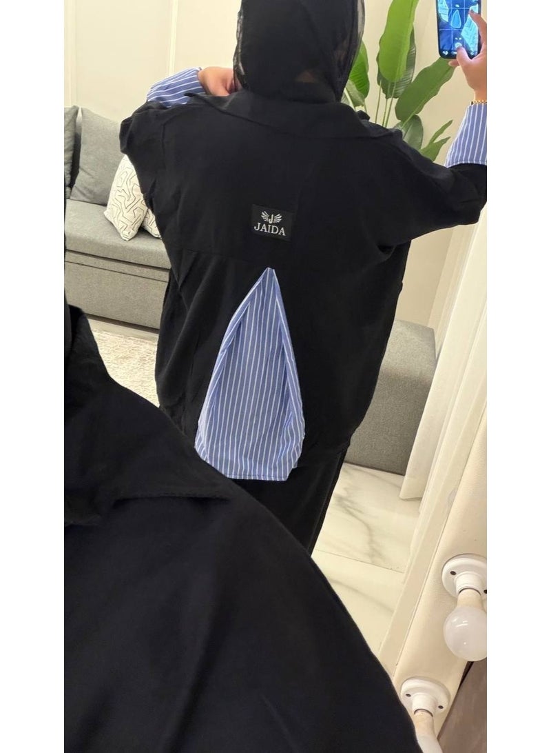 Women's Two-Piece Striped Casual Set: Layered Shirt with a Modern Design, Imported Treated Linen Fabric, Comfortable for Outings, University, and Travel, One Size Fits Up to 85 kg, Code 4078 - Image 2