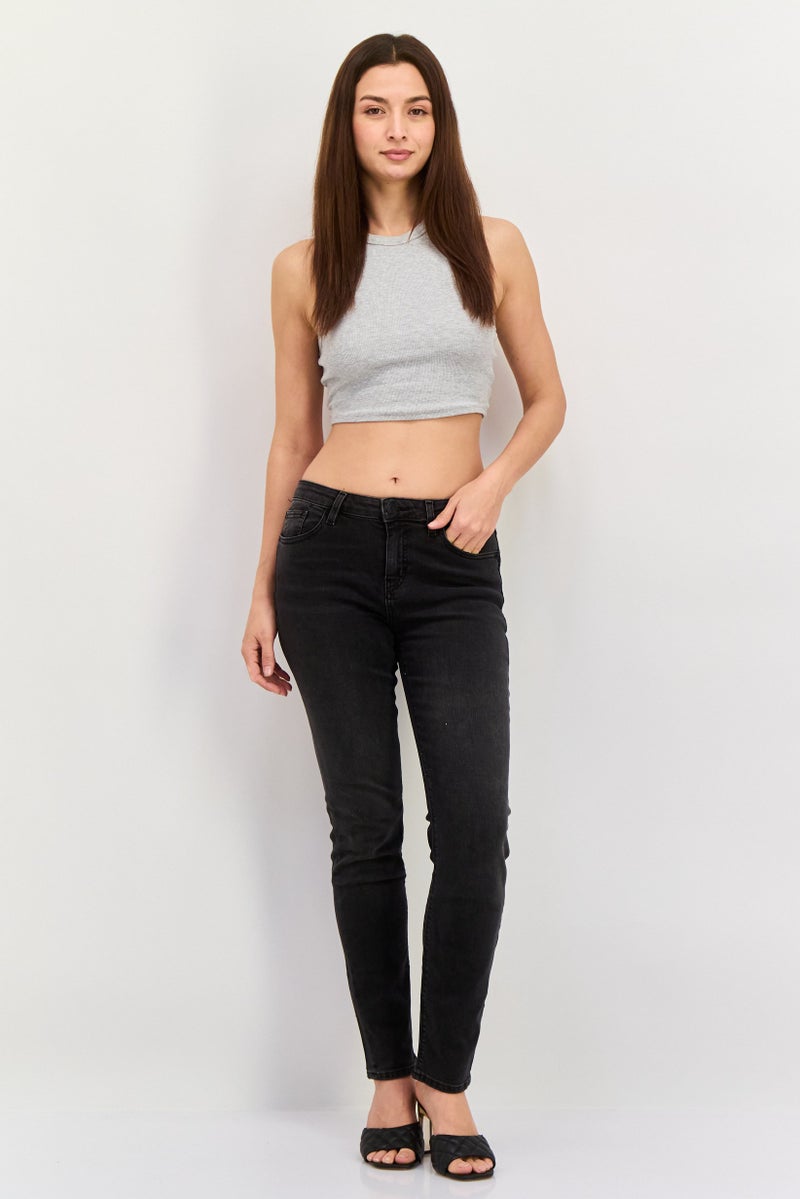 ESPRIT Women Slim Fit Washed Stretchable Jeans, Grey - Image 4