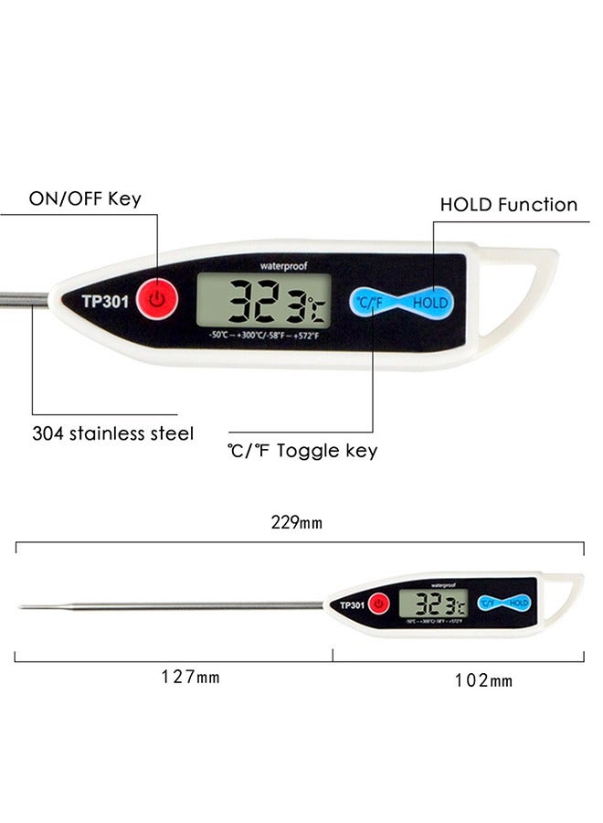 مقياس حرارة اللحوم الرقمي ، القراءة الفورية ، ℃ / ℉  التبديل ، مسبار الفولاذ المقاوم للصدأ الطويل ، مدعوم بالبطارية ، IP X7 دليل على الماء ، استجابة ثانية واحدة ، مقياس حرارة الأغذية للطبخ ، الخبز ، لحم اللحم ، الشواء ، القلي ، الزيت ، الحليب ، القهوة. - Image 4