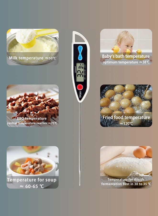 مقياس حرارة اللحوم الرقمي ، القراءة الفورية ، ℃ / ℉  التبديل ، مسبار الفولاذ المقاوم للصدأ الطويل ، مدعوم بالبطارية ، IP X7 دليل على الماء ، استجابة ثانية واحدة ، مقياس حرارة الأغذية للطبخ ، الخبز ، لحم اللحم ، الشواء ، القلي ، الزيت ، الحليب ، القهوة. - Image 3