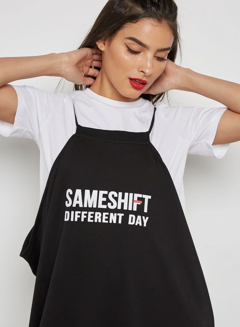 Grey Lab Slogan Maxi Dress