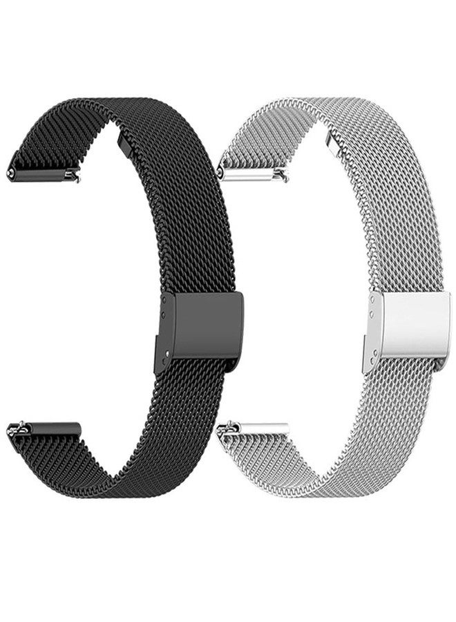 Xininyia 2-Pack Compatible for Tozo S8 Smart Watch Bands Stainless Steel Metal Mesh Watch Bands Wristband Replacement Straps - Image 1