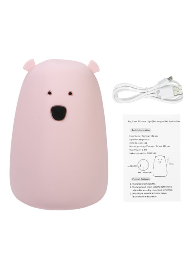 Generic Silicone Bear Tap Night Light Pink 16.5 x 11.6 x 11.6centimeter 
